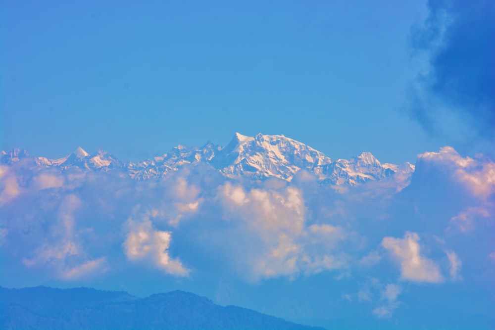 a view of a mountain range from a distance