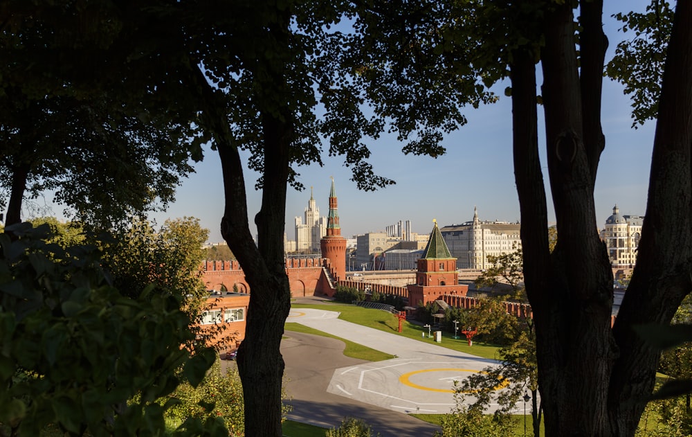 a view of a city from a distance