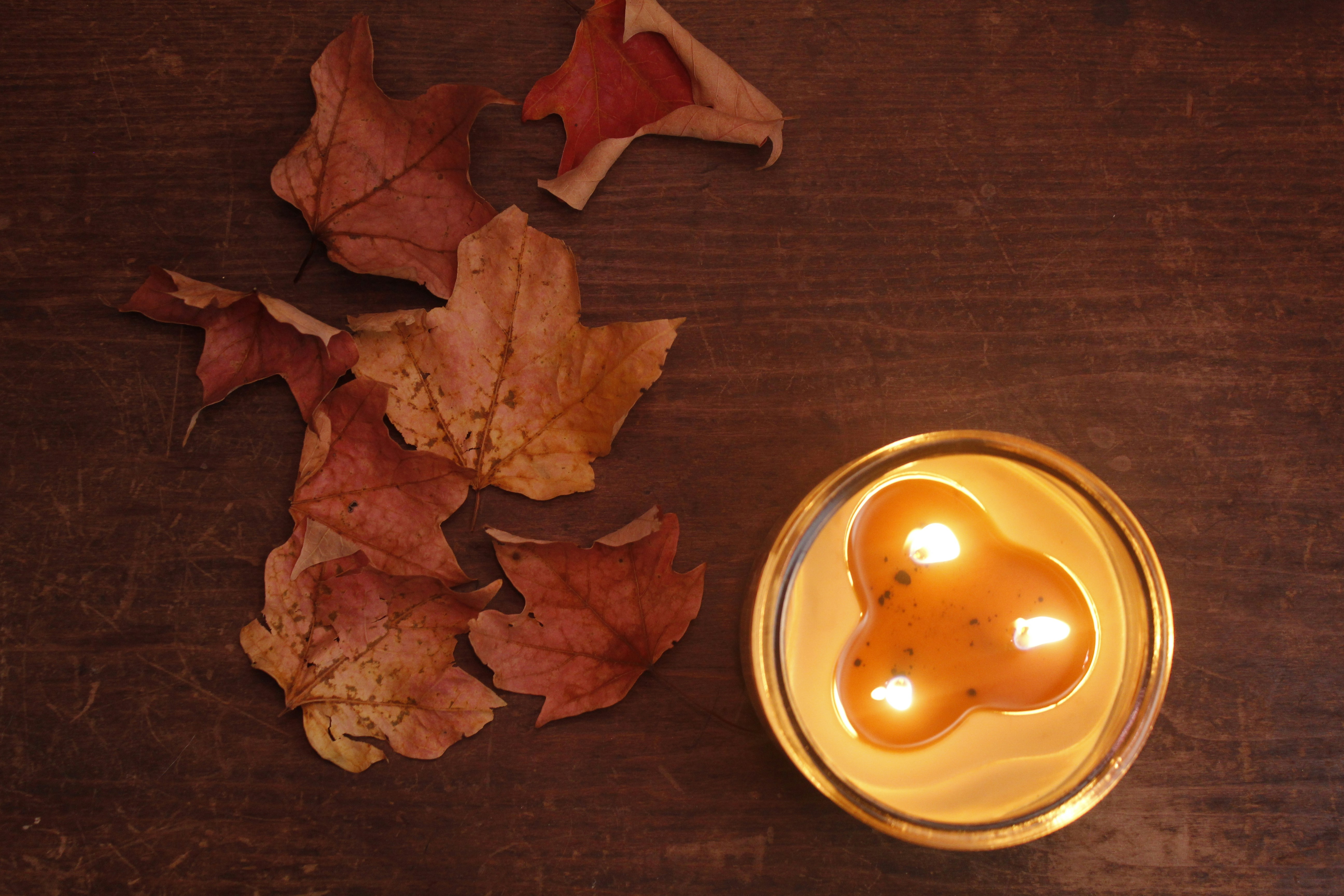 a candle that is sitting on a table