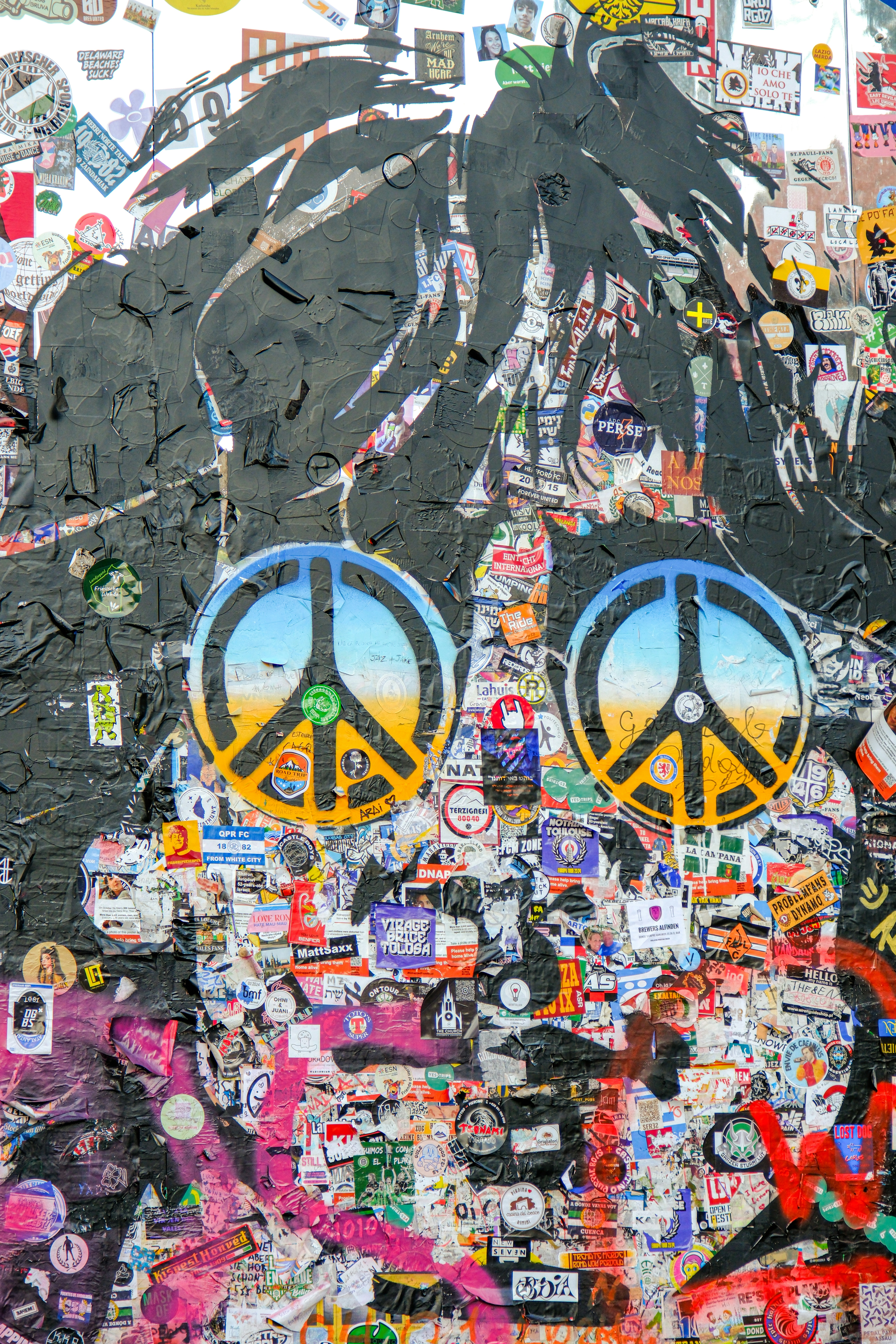 A collage of stickers and stickers on a man's face photo – Free Czechia ...