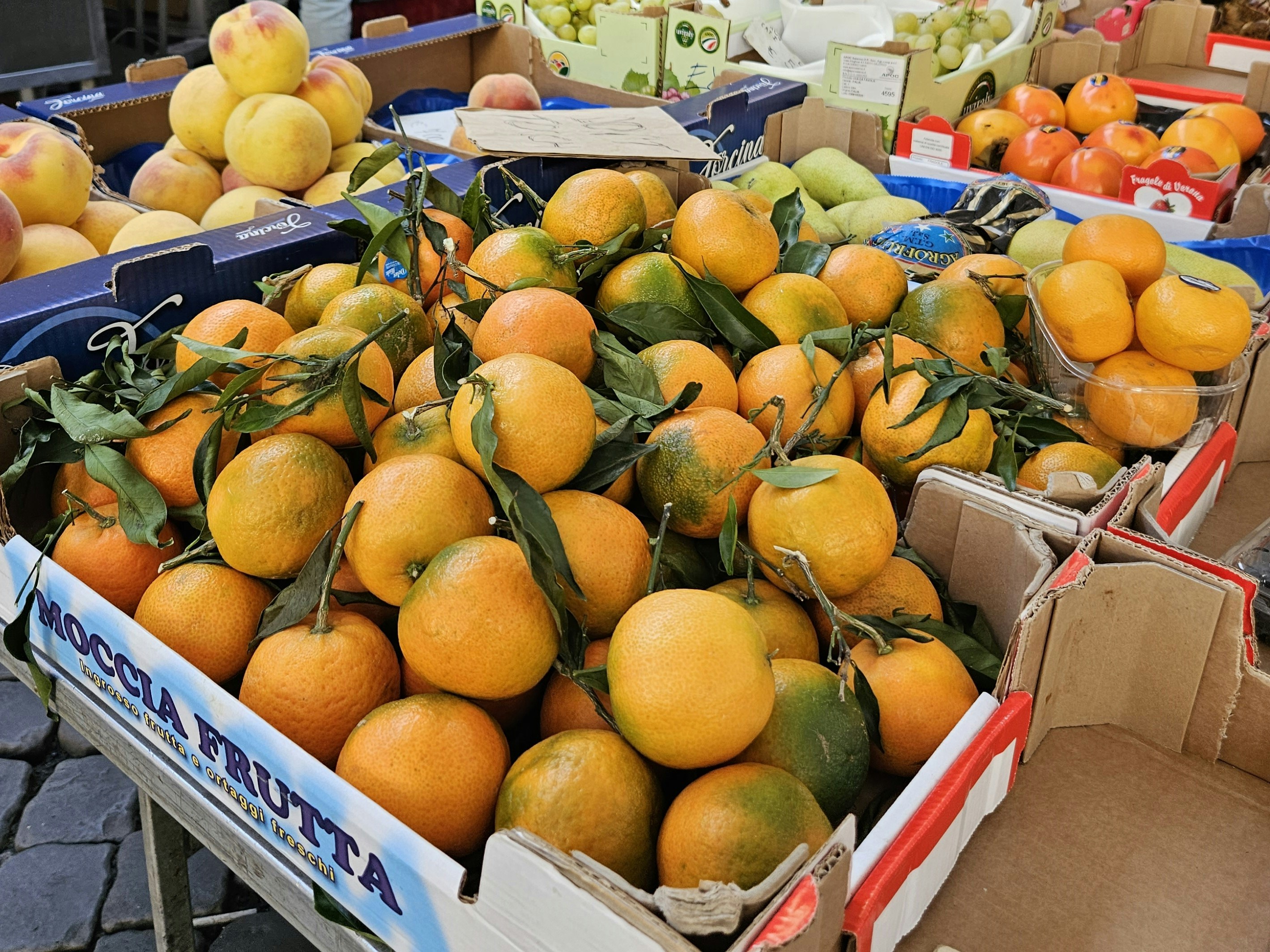 a pile of oranges sitting on top of a table