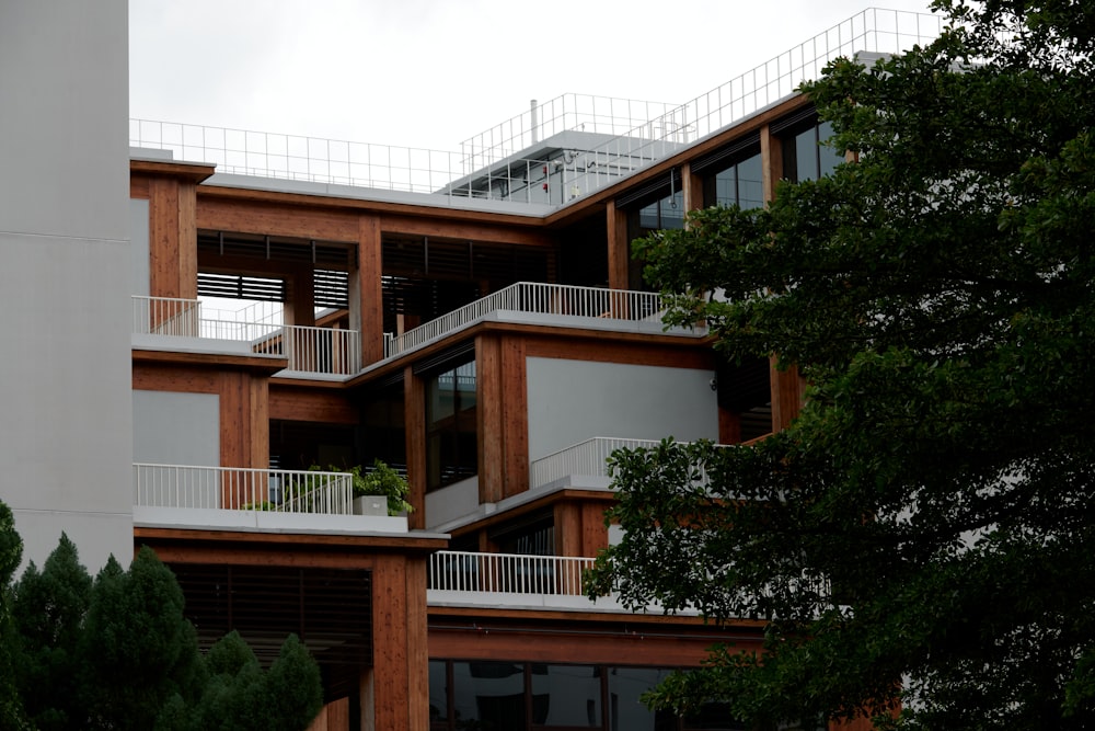 a tall building with balconies and balconies on the balconies