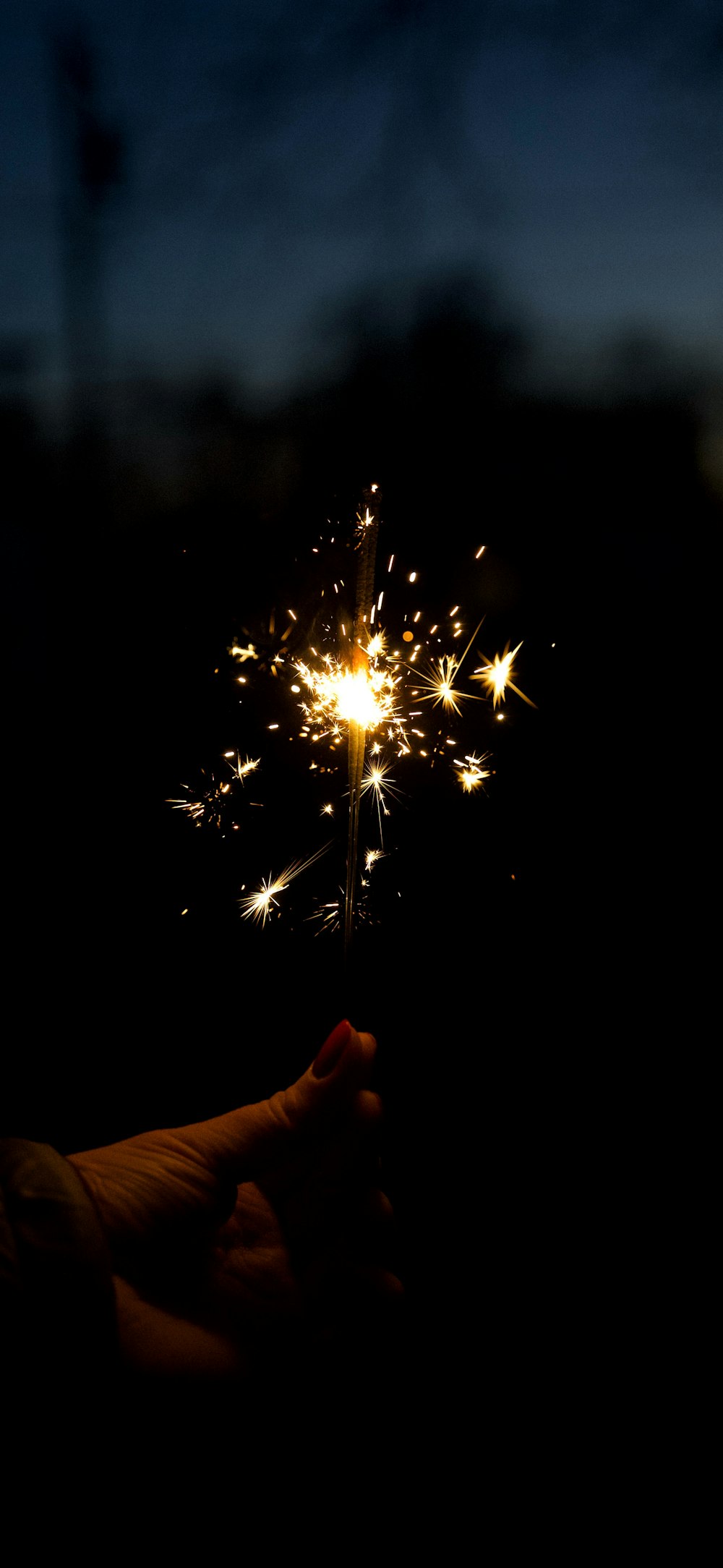 a person holding a sparkler in their hand