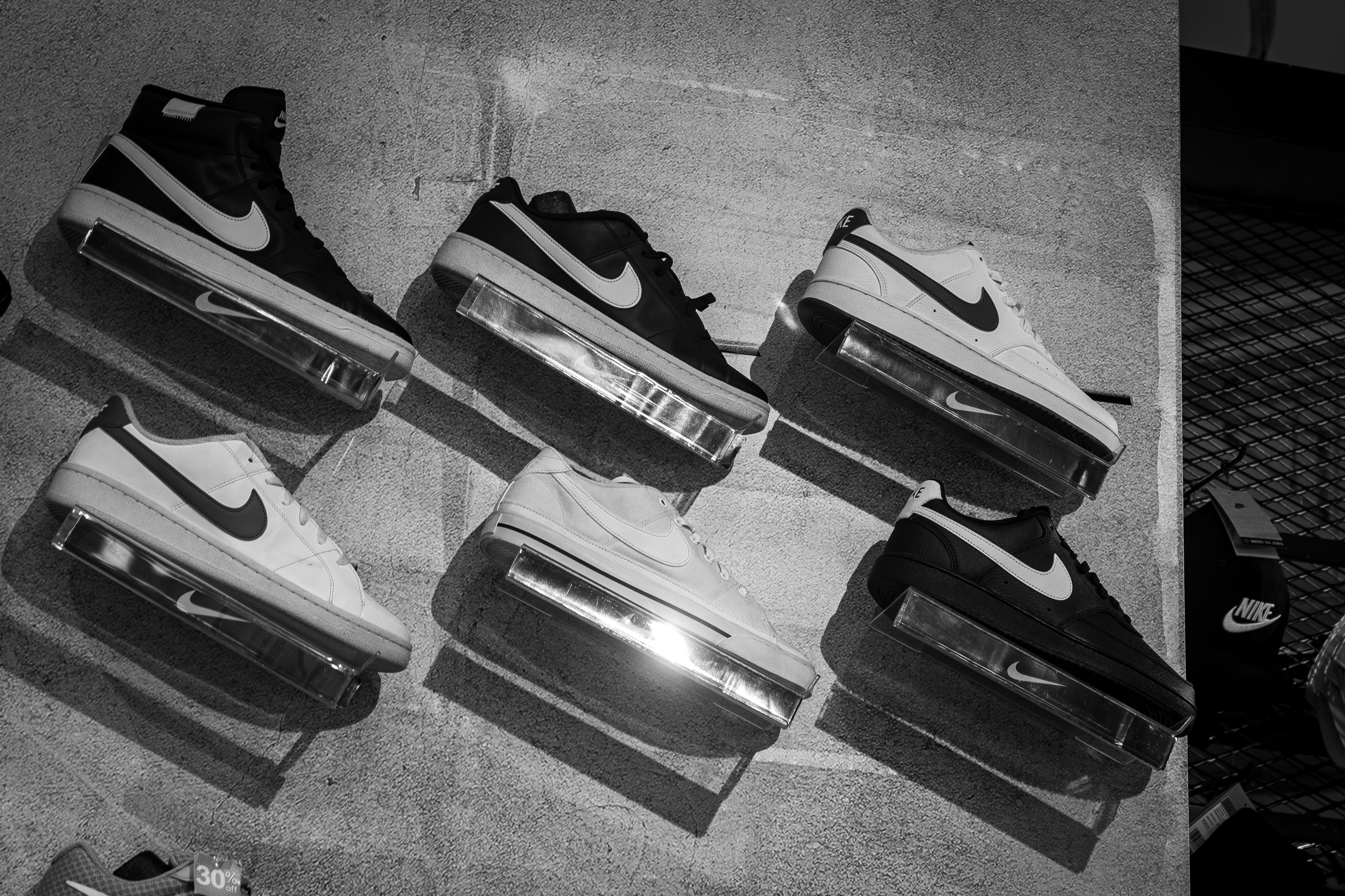 Nike shoes in a local store.