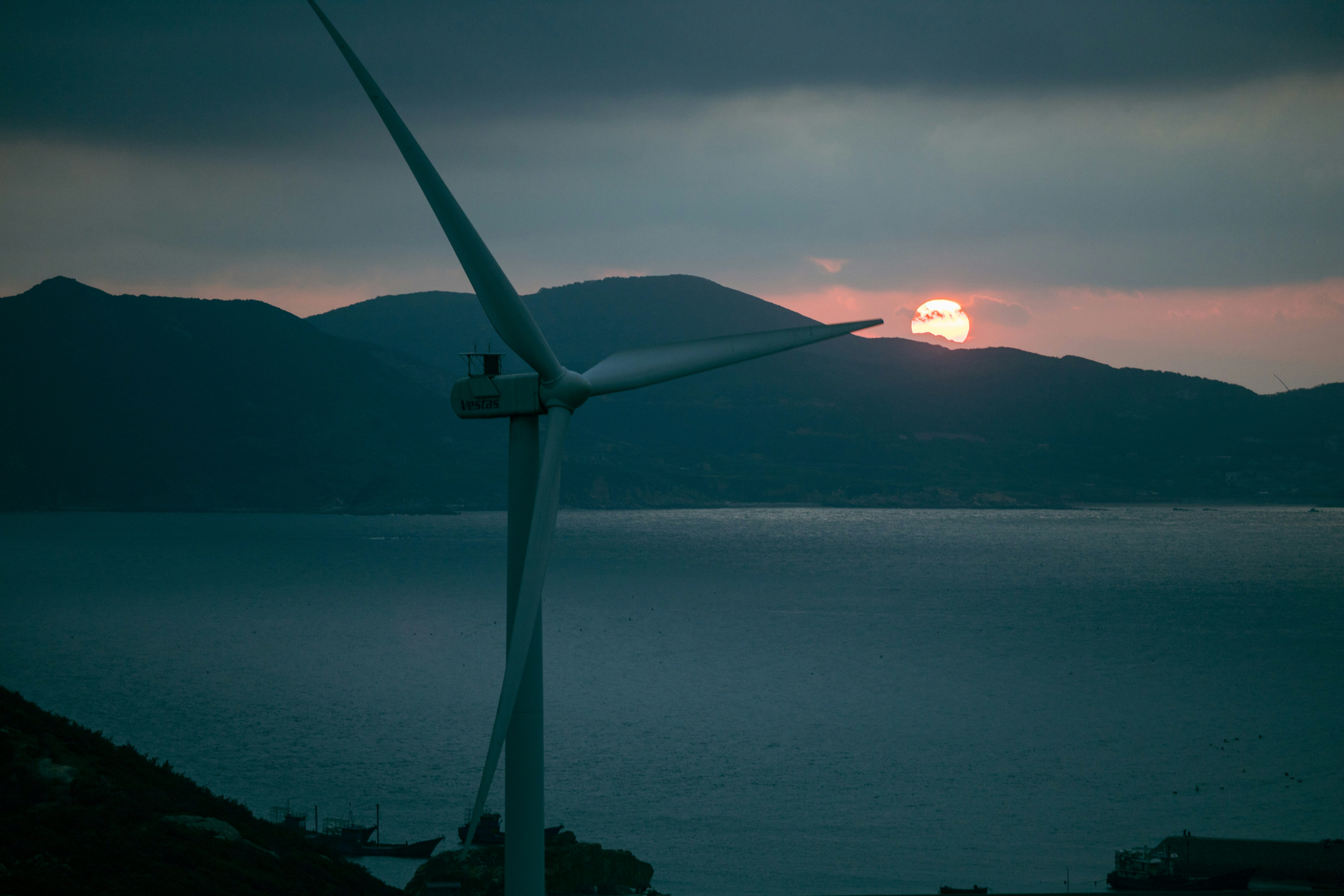Windmill and sunset