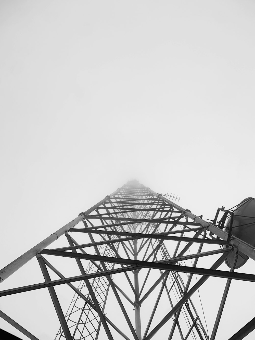 a black and white photo of a tower