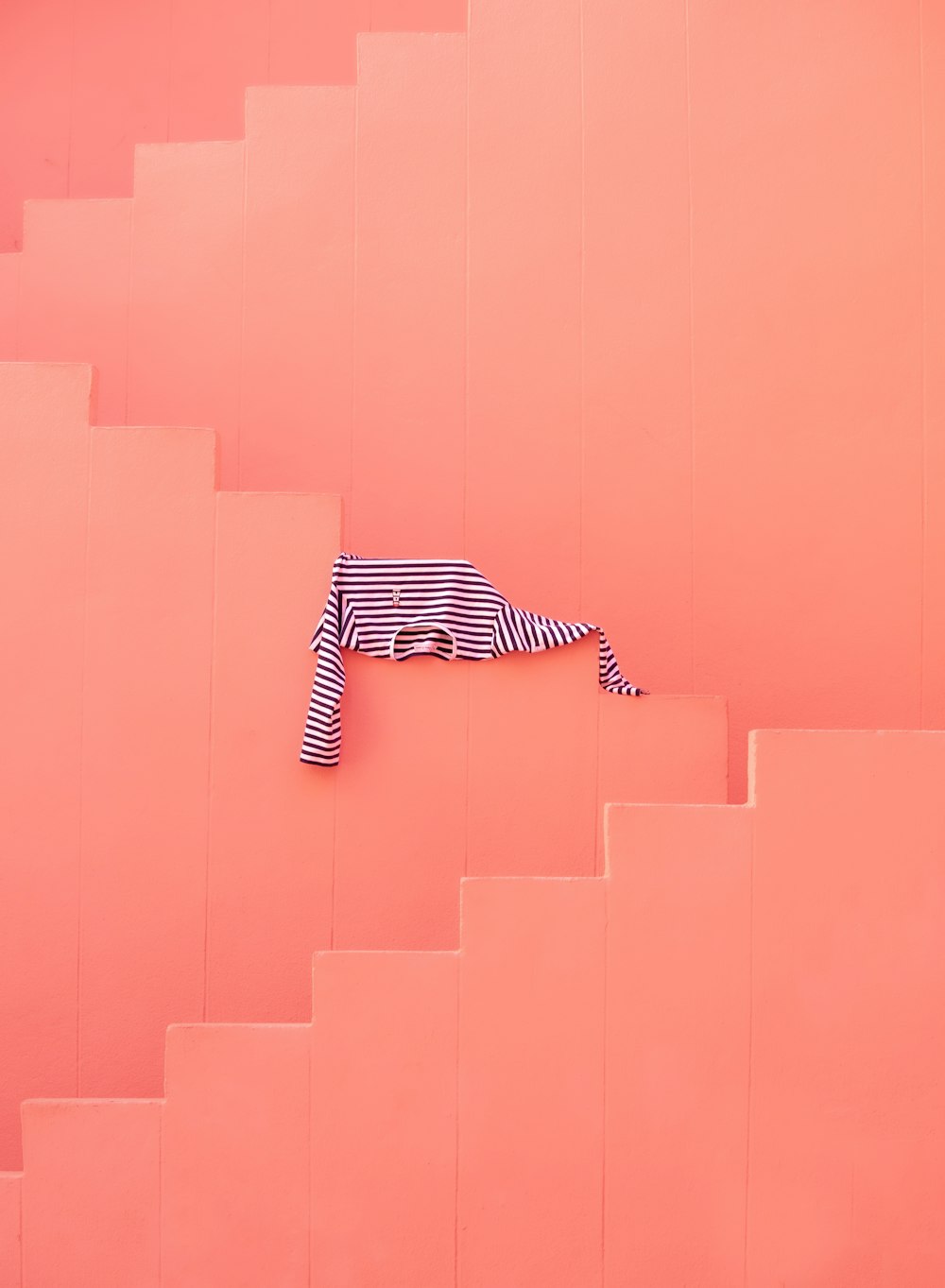 a person walking up a set of stairs