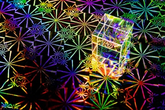 a multicolored picture of a chair in a room