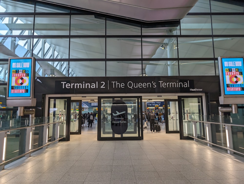 the entrance to terminal 2 of the queens terminal