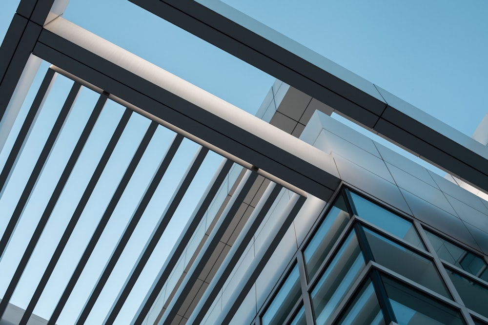 a close up of a building with a sky background