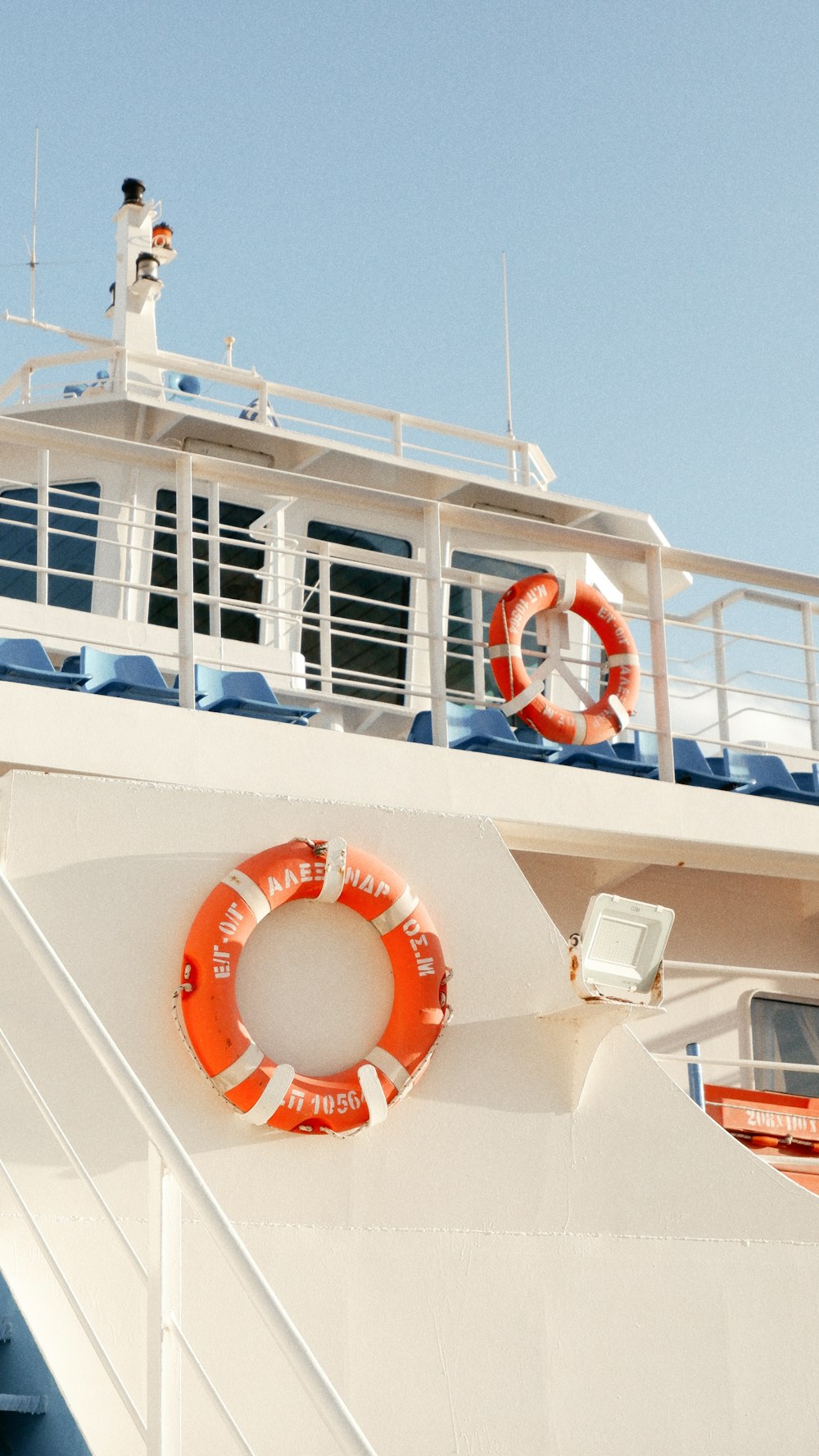 a life preserver on the side of a boat