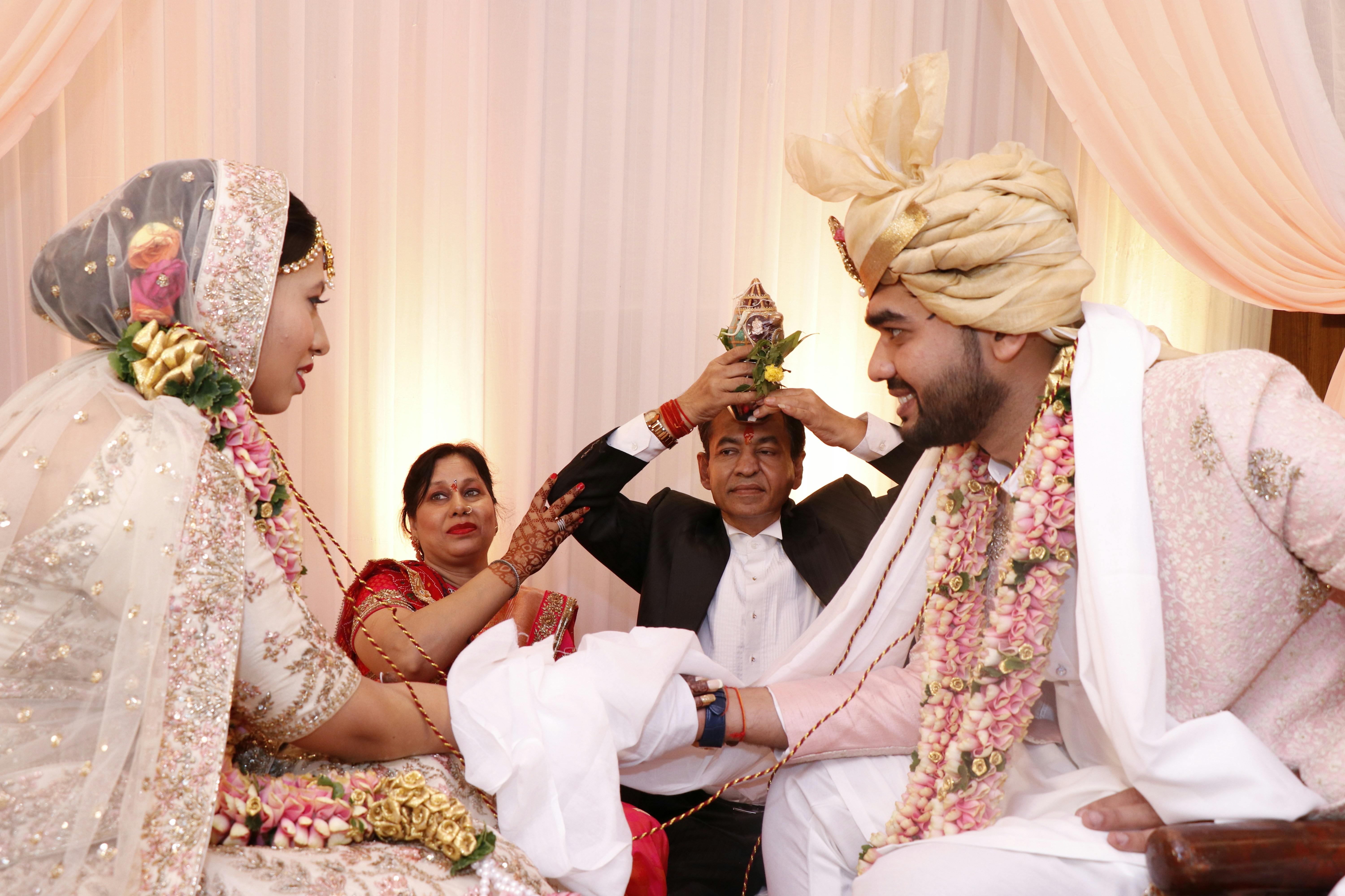 Vikram and Ananya Reddy at their traditional Telugu wedding ceremony in Hyderabad