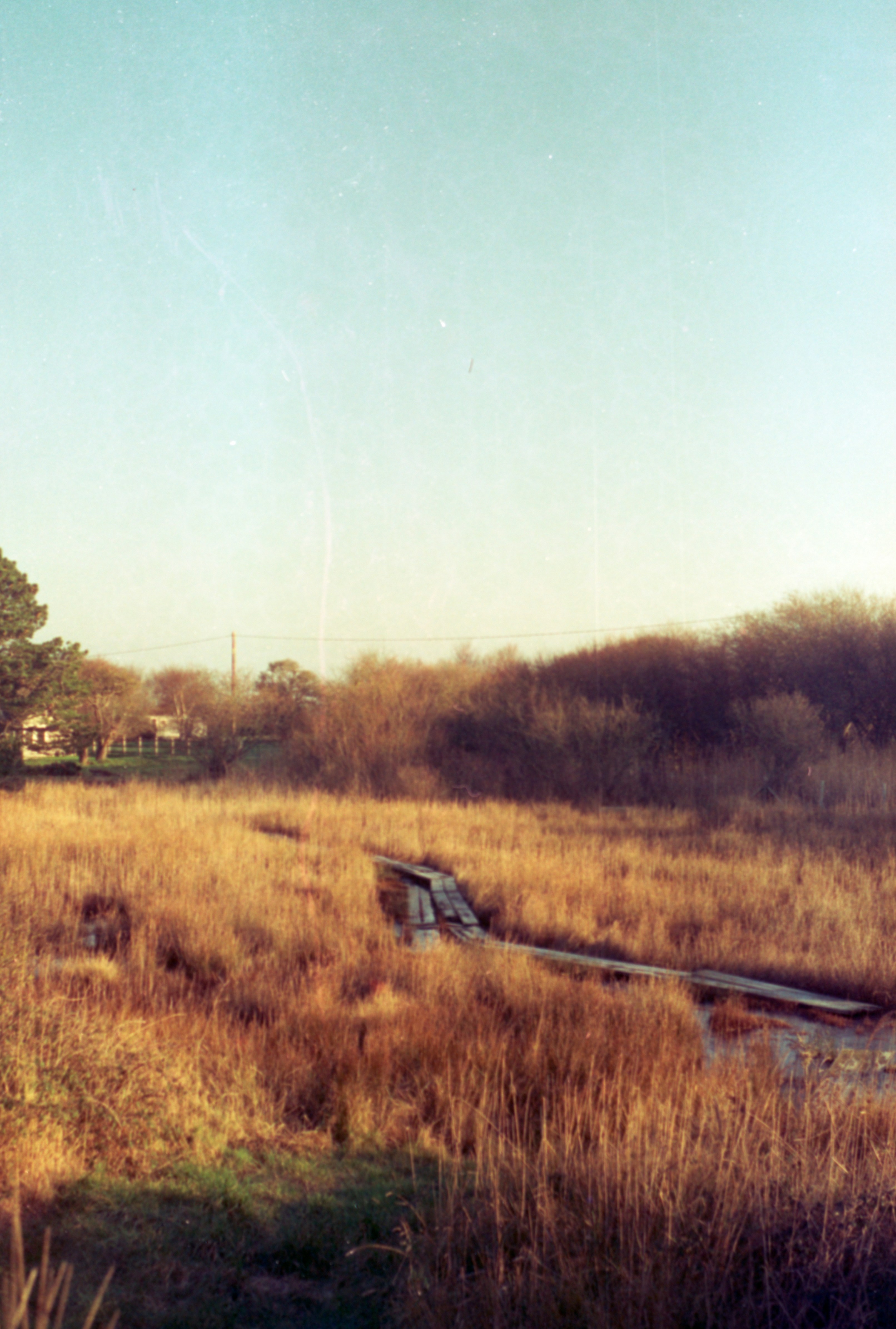 un bateau assis au milieu d’un champ