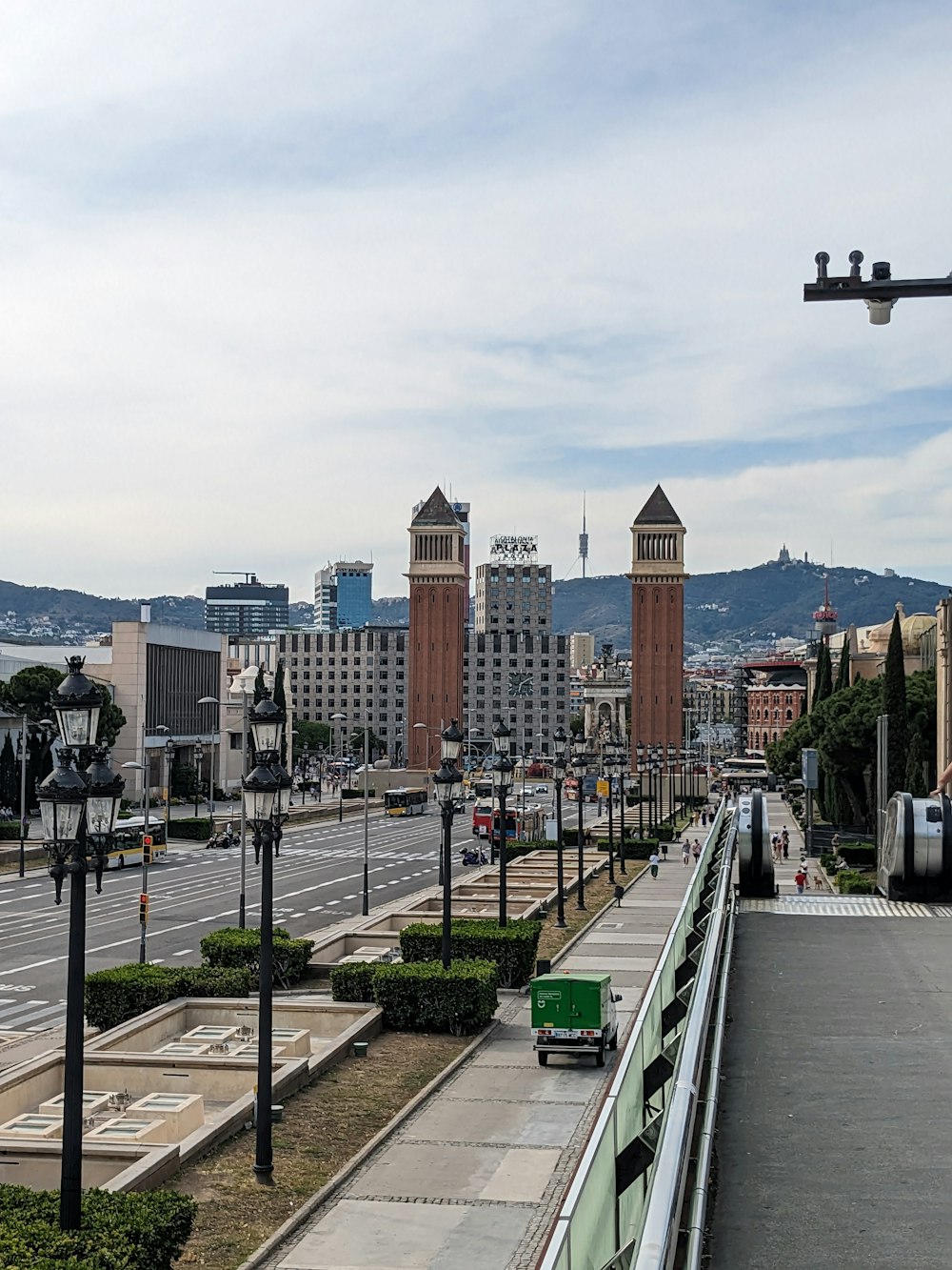 a view of a city from a bridge