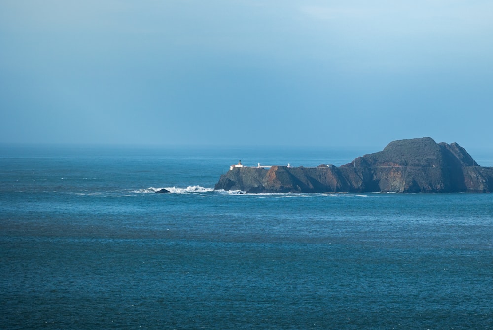 a small island in the middle of the ocean