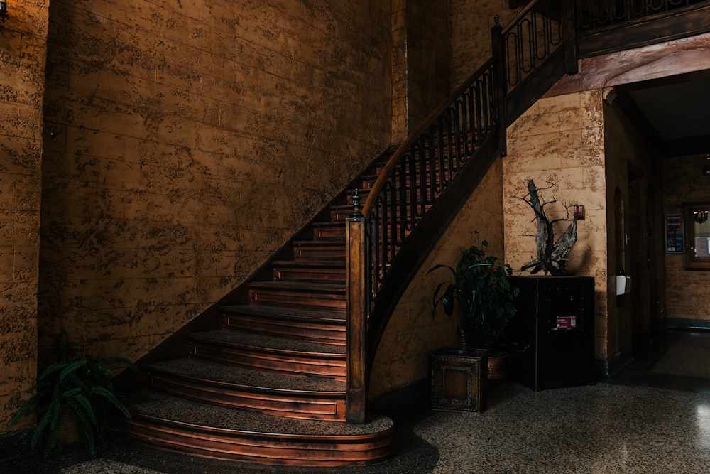 a staircase leading to a second floor of a building