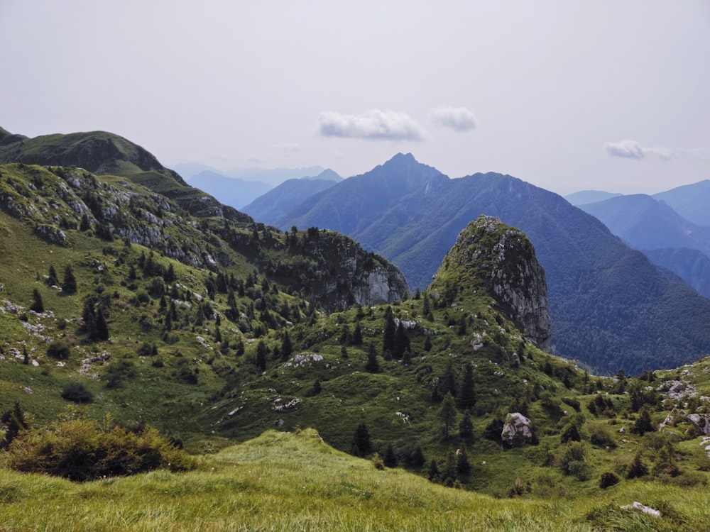 a view of a mountain range in the distance