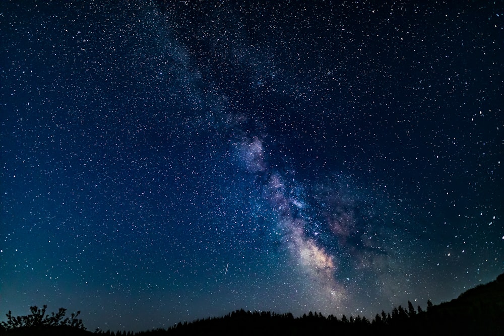 the night sky with stars and the milky