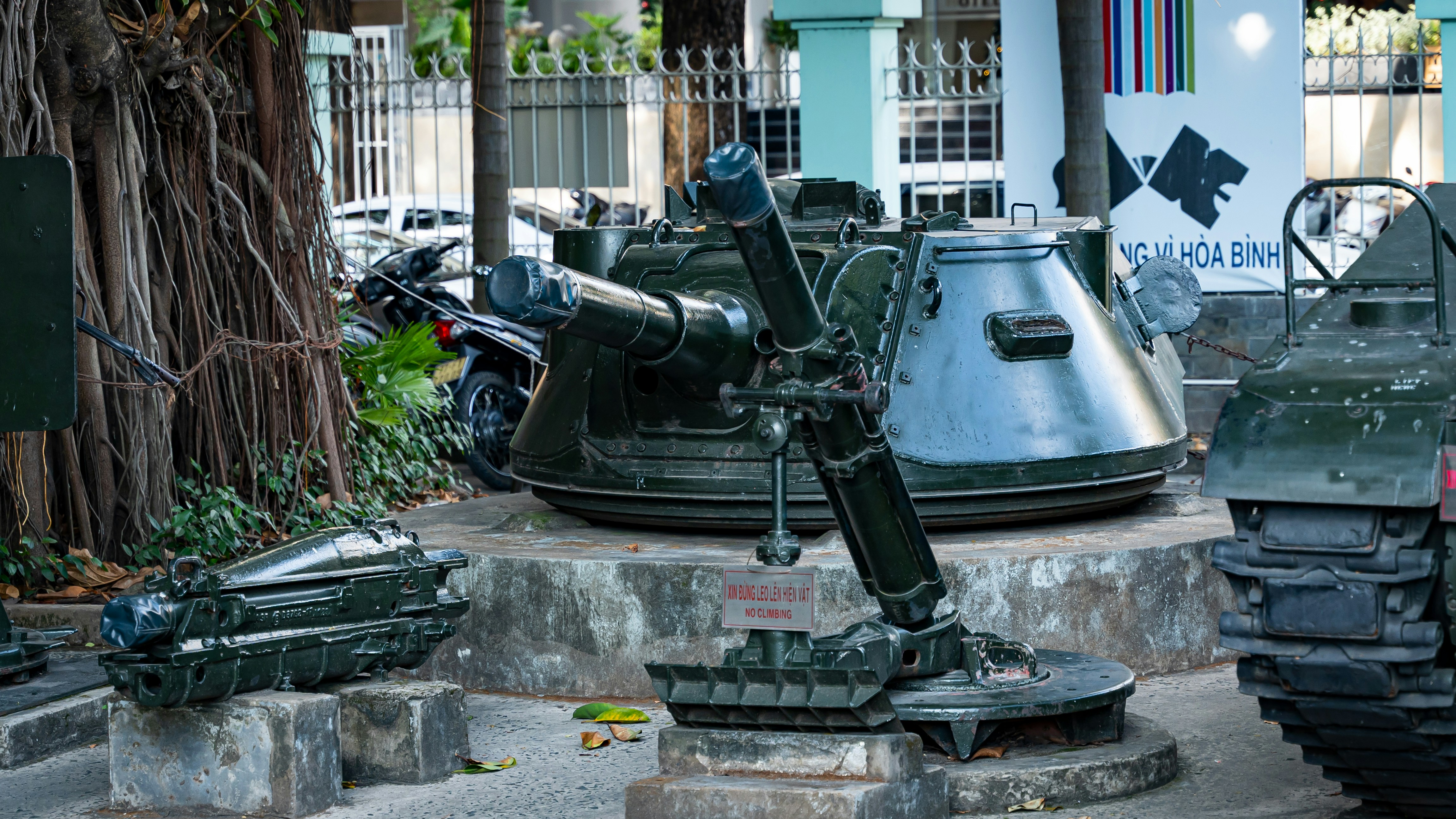 US Army tank turret in War remnants museum in Ho Chi Minh City, Vietnam.
