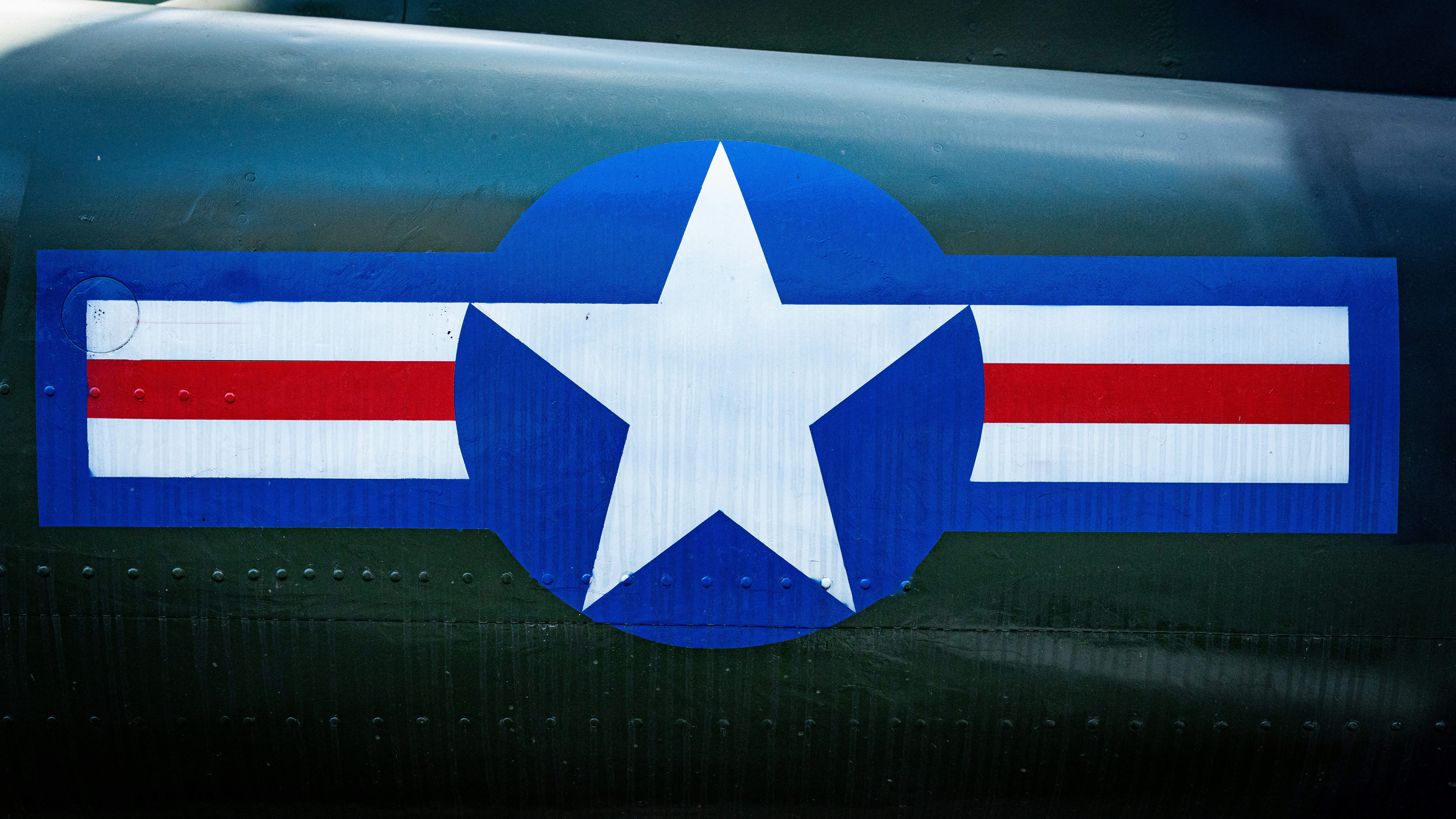 a close up of a military airplane with a star on it