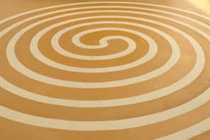 a circular design on the floor of a building