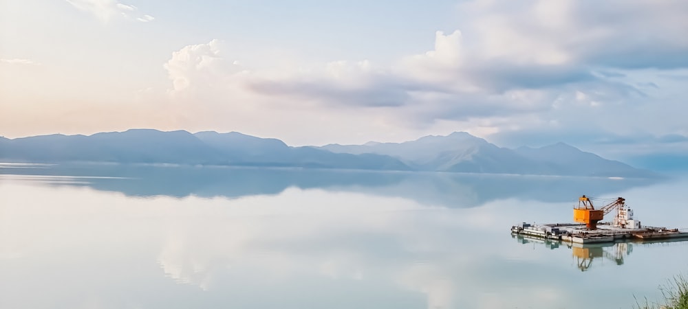 a large body of water surrounded by mountains