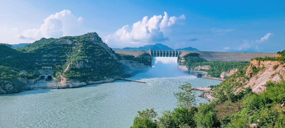 a large body of water surrounded by mountains