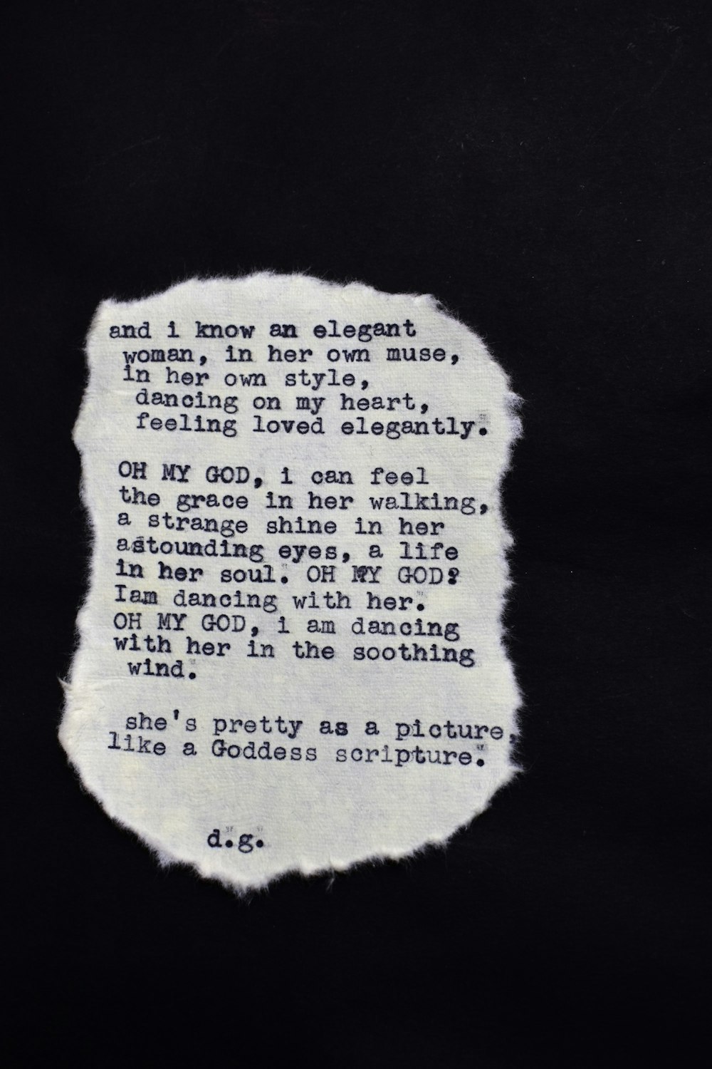 a piece of paper with a poem written on it