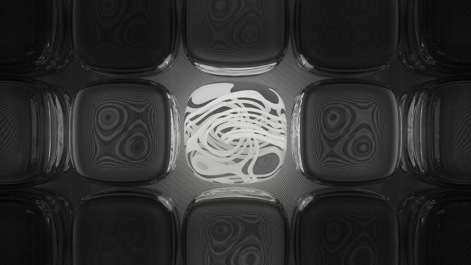 a black and white photo of a glass plate