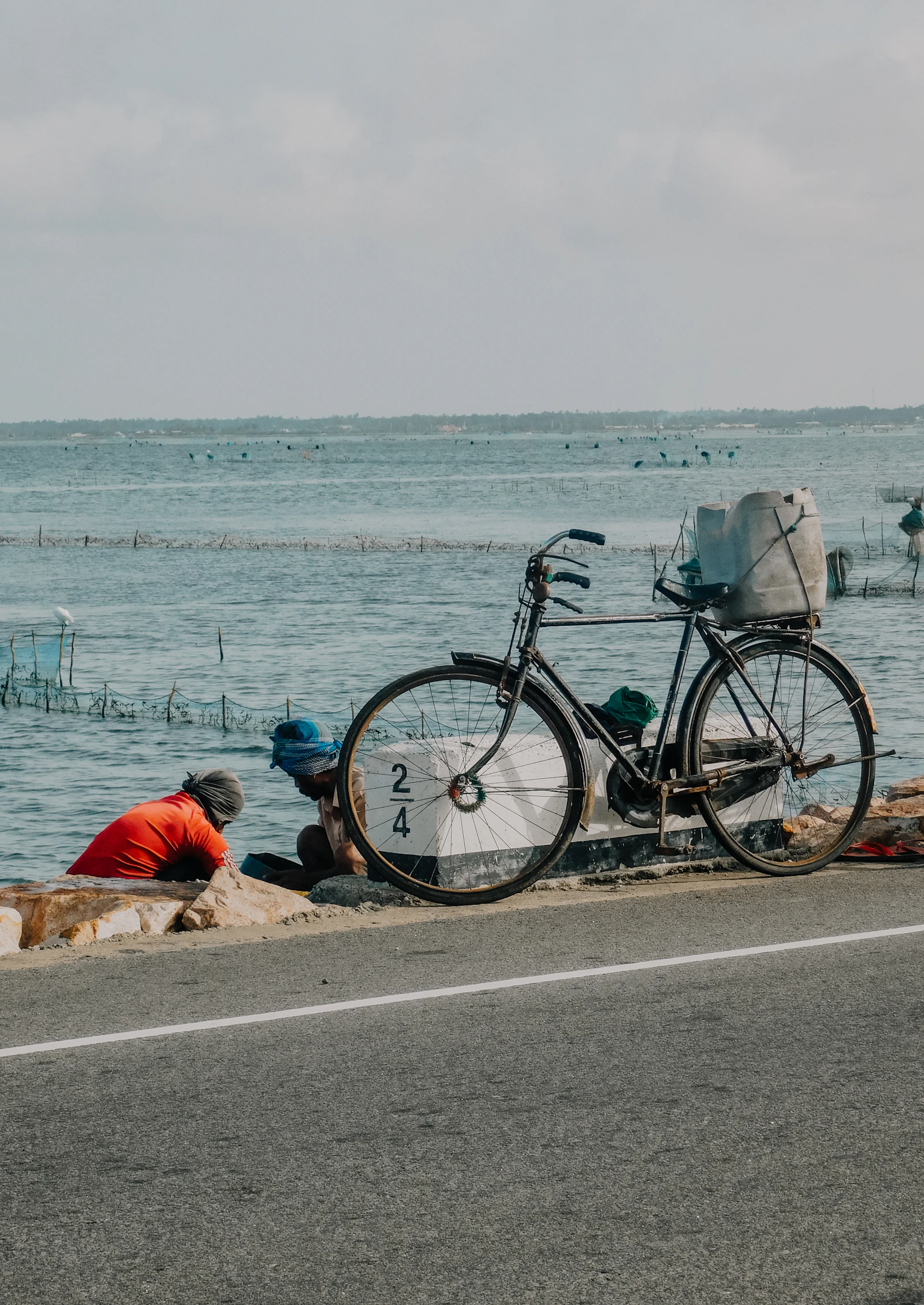 Bicycle on a coastal road in the north