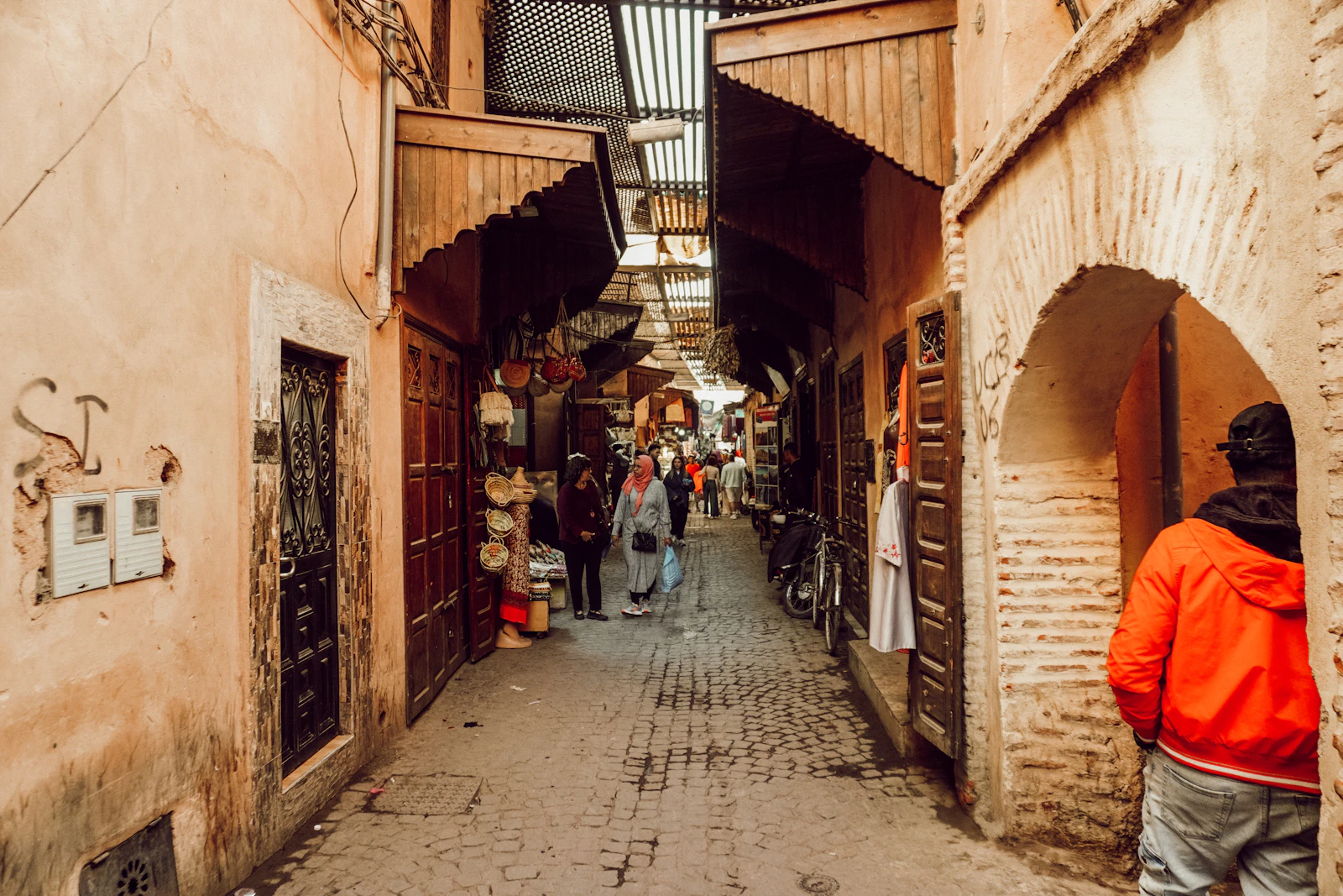 Marrakech medina street in Morocco