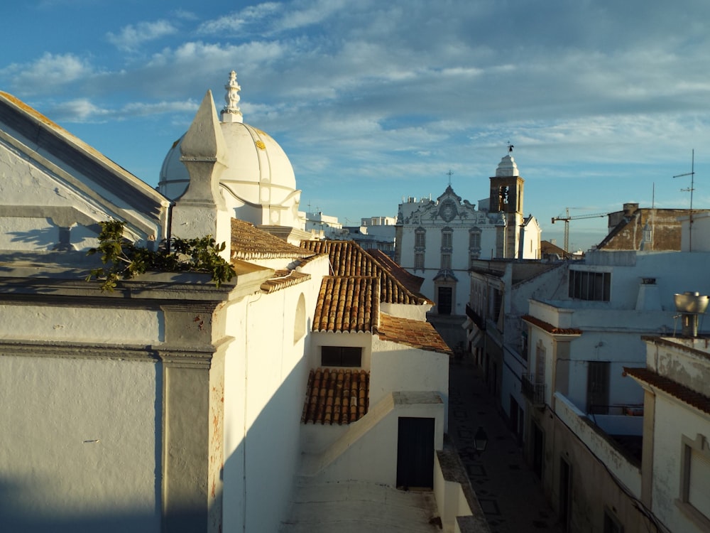 a view of a city from a rooftop