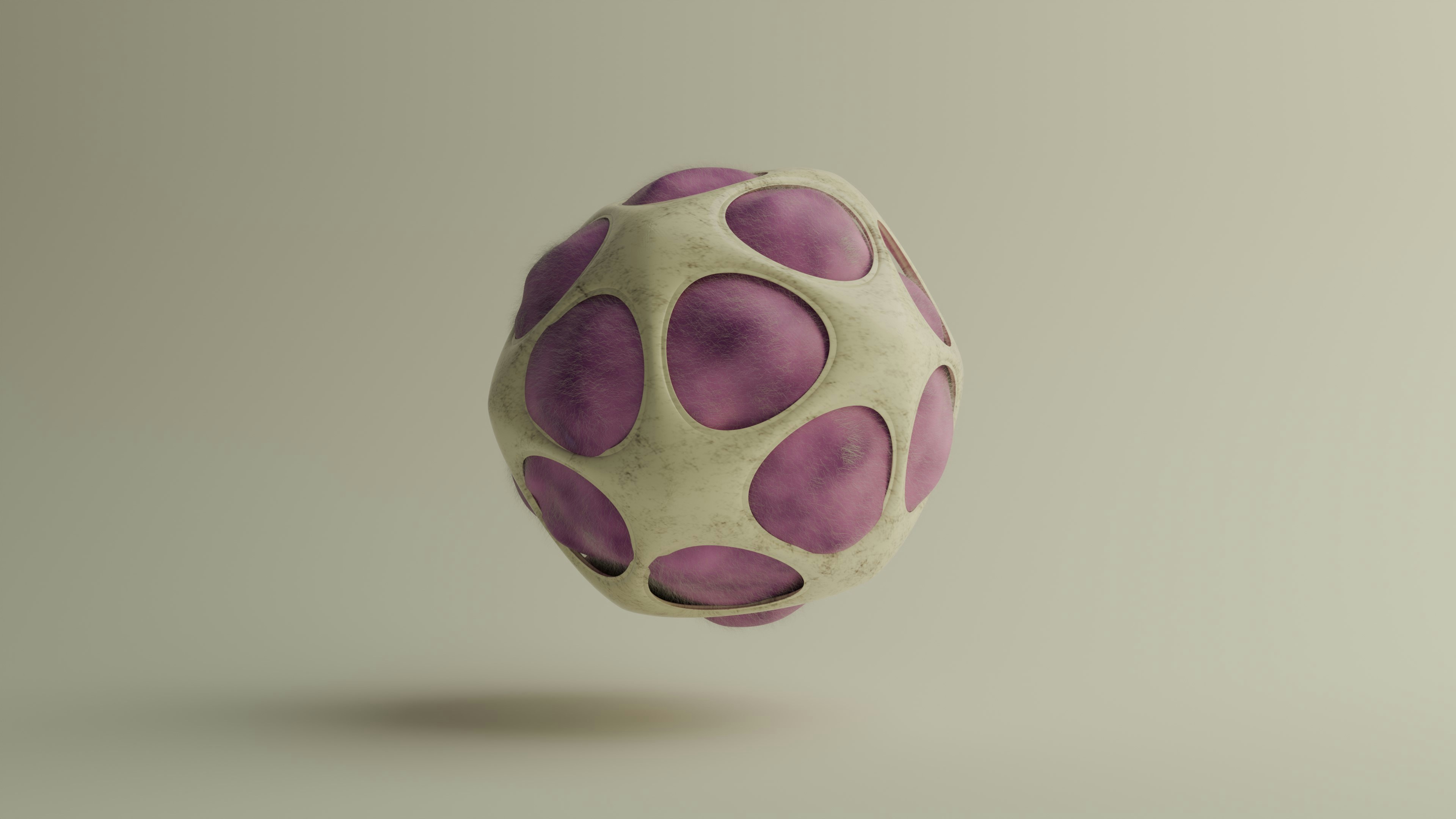 a purple and white object flying through the air