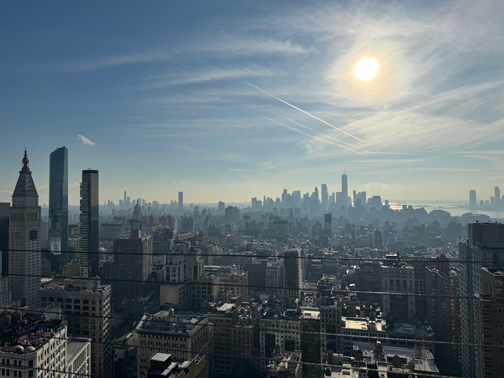 a view of a city from a high rise