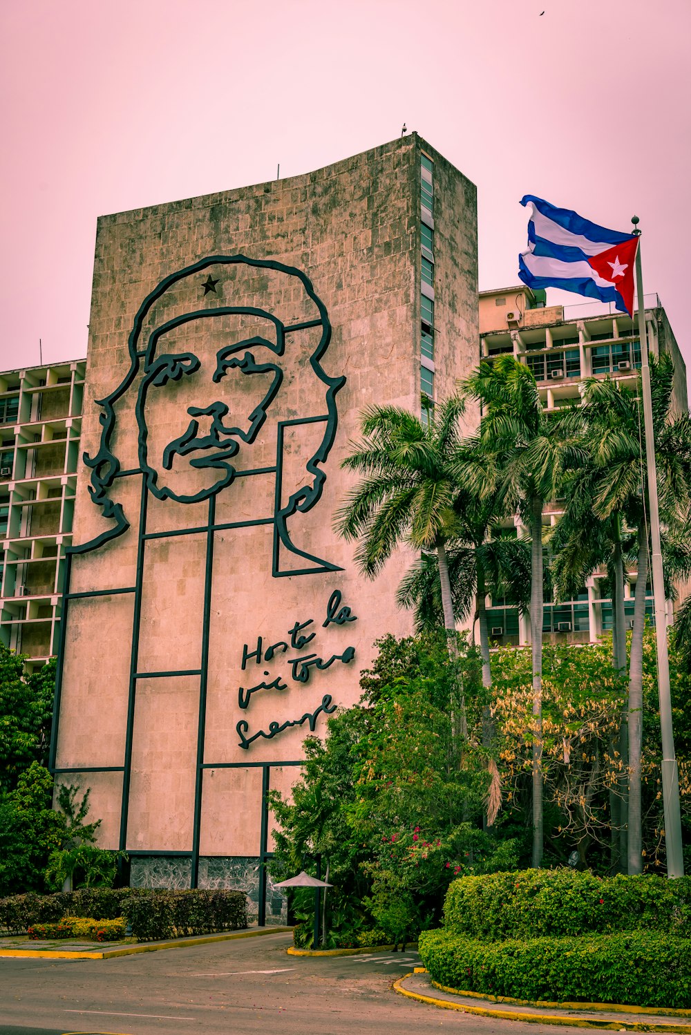 a large building with a mural on the side of it