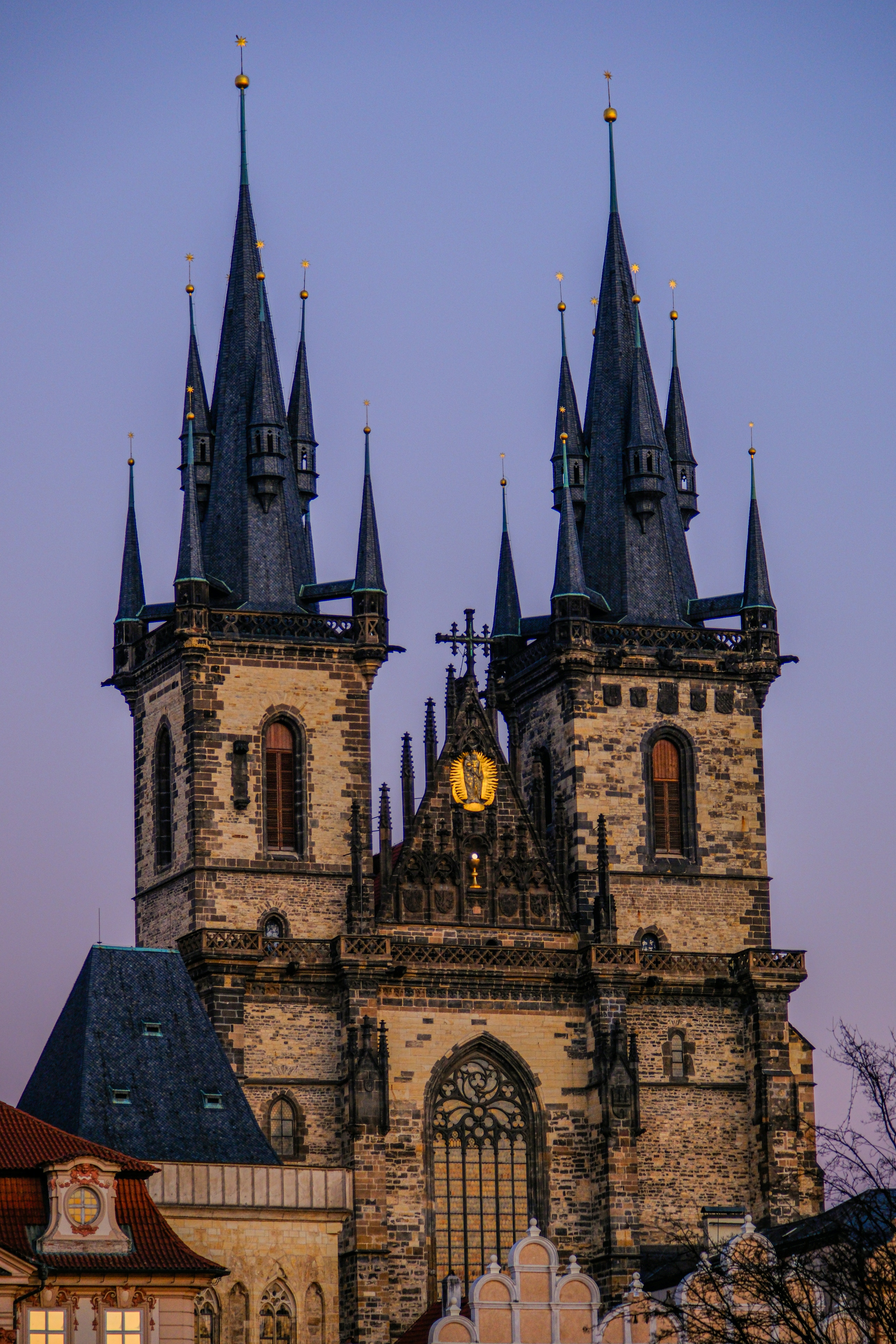 a large building with a clock on it's side