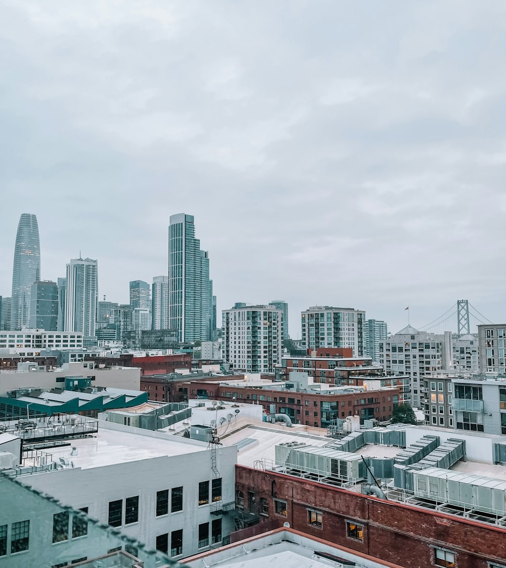 a view of a city from a rooftop