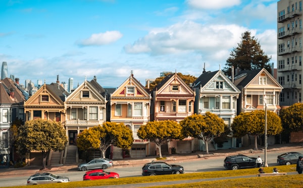 Row of houses in a residential neighborhood