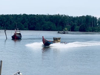 a couple of boats that are in the water
