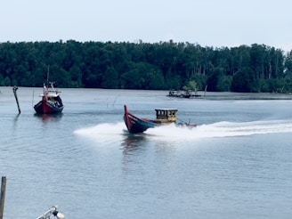 a couple of boats that are in the water