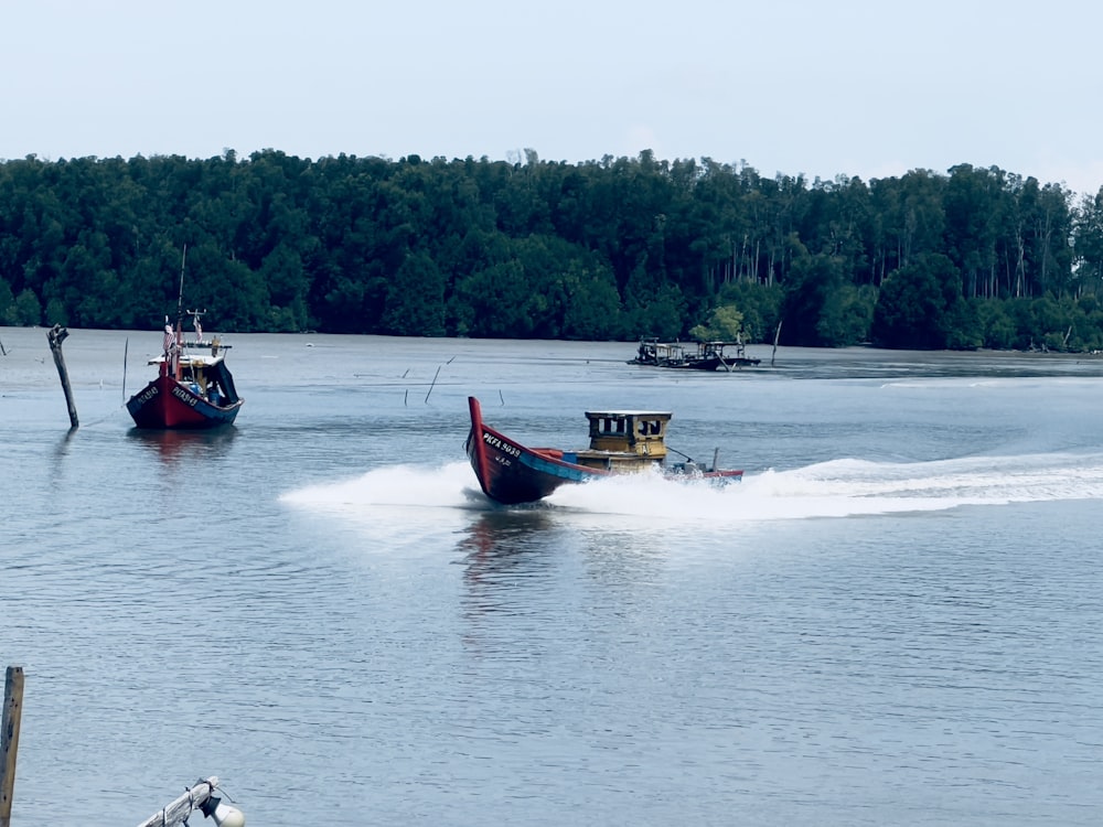 a couple of boats that are in the water