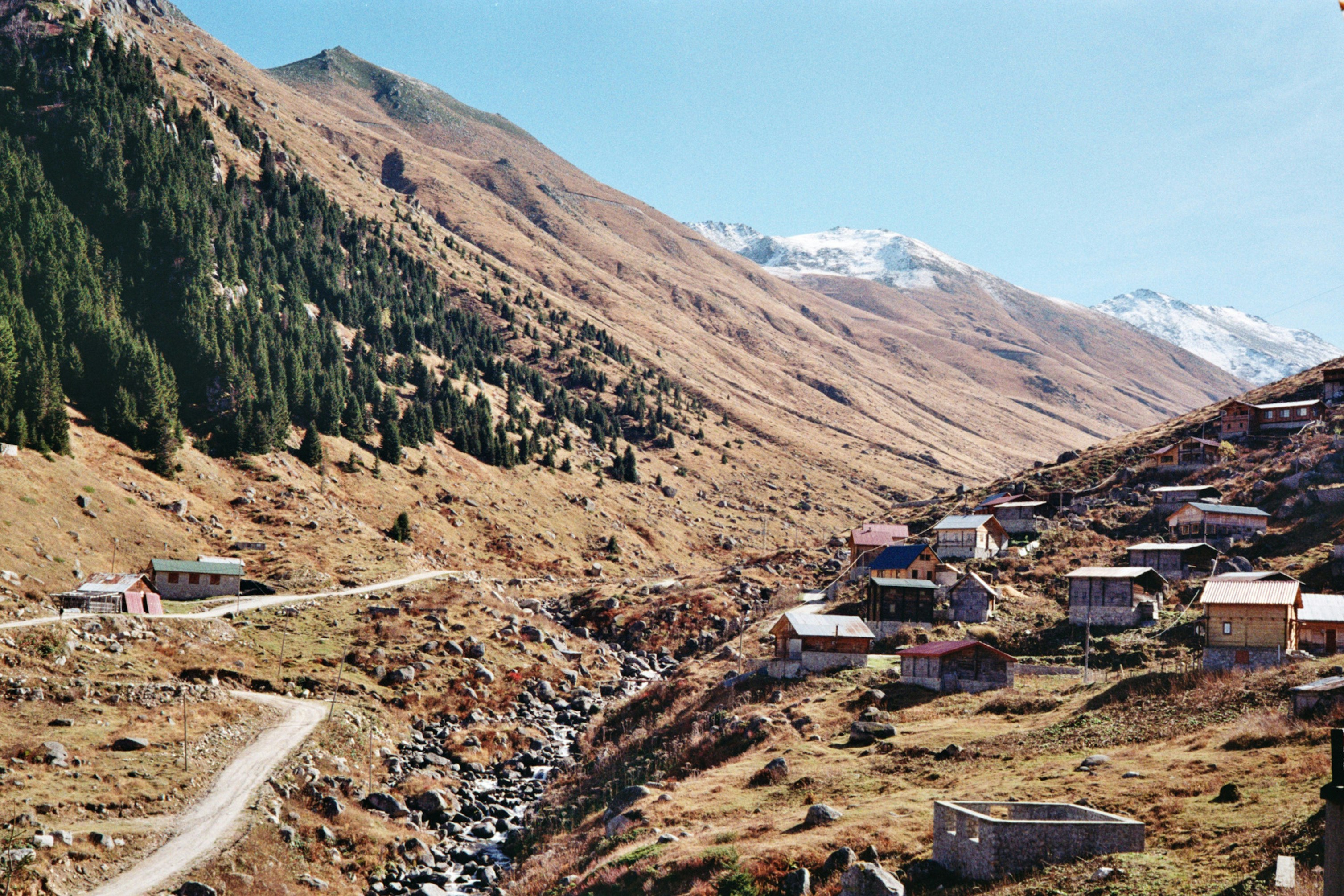 a small village on the side of a mountain