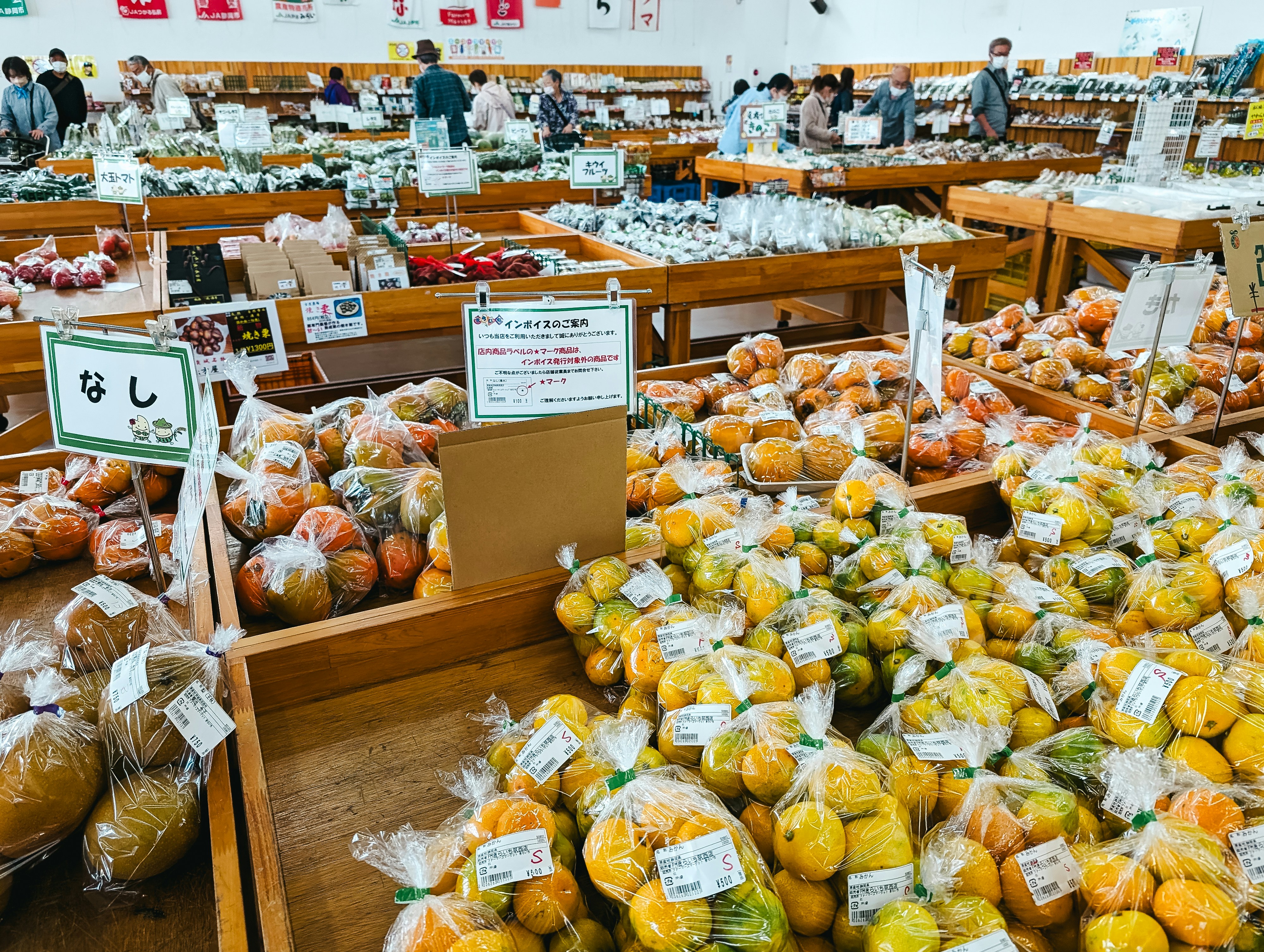a store filled with lots of bags of fruit