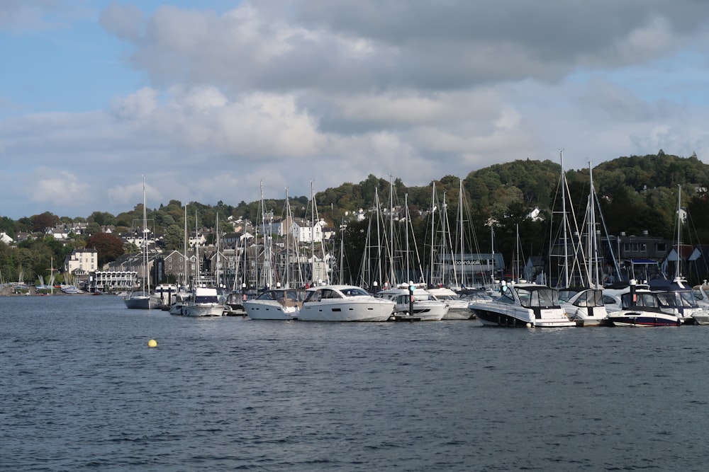 a bunch of boats that are in the water