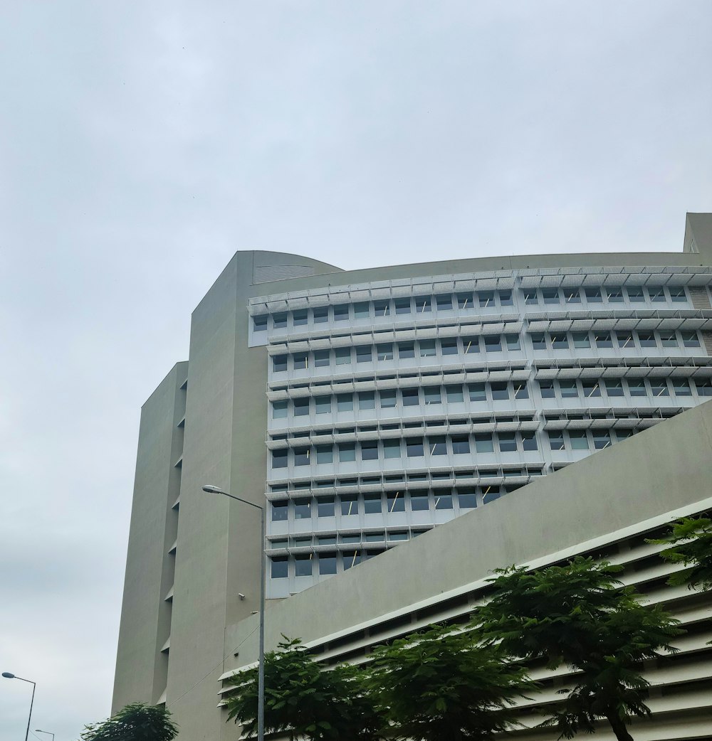 a large building with a clock on the front of it