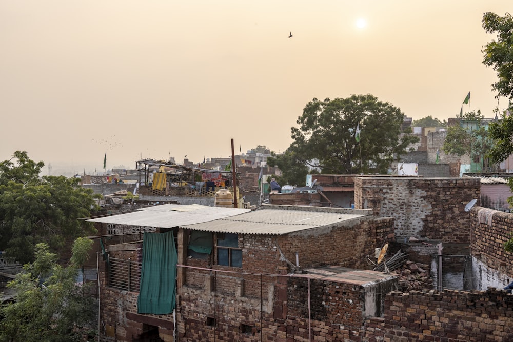 a view of a city from a rooftop