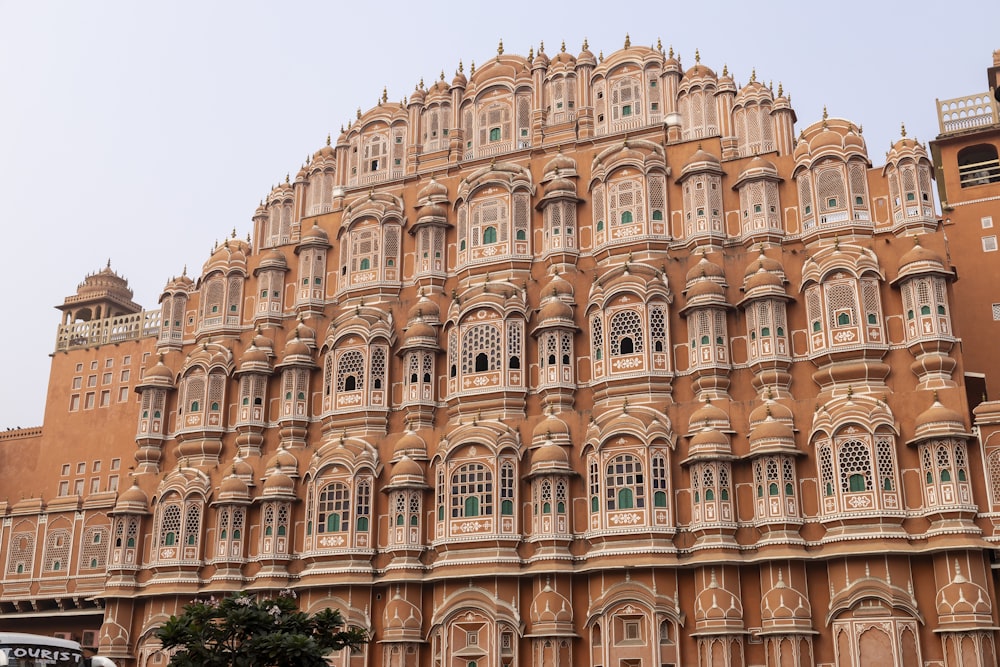 a very tall building with many windows on it