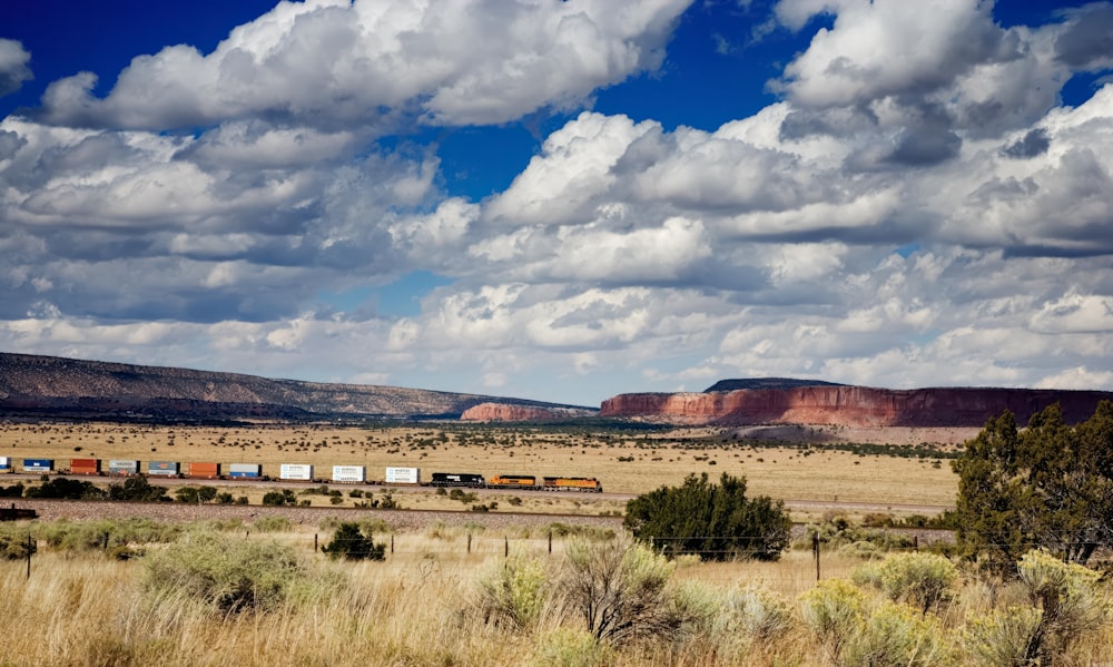 Long train across the Arizona desert