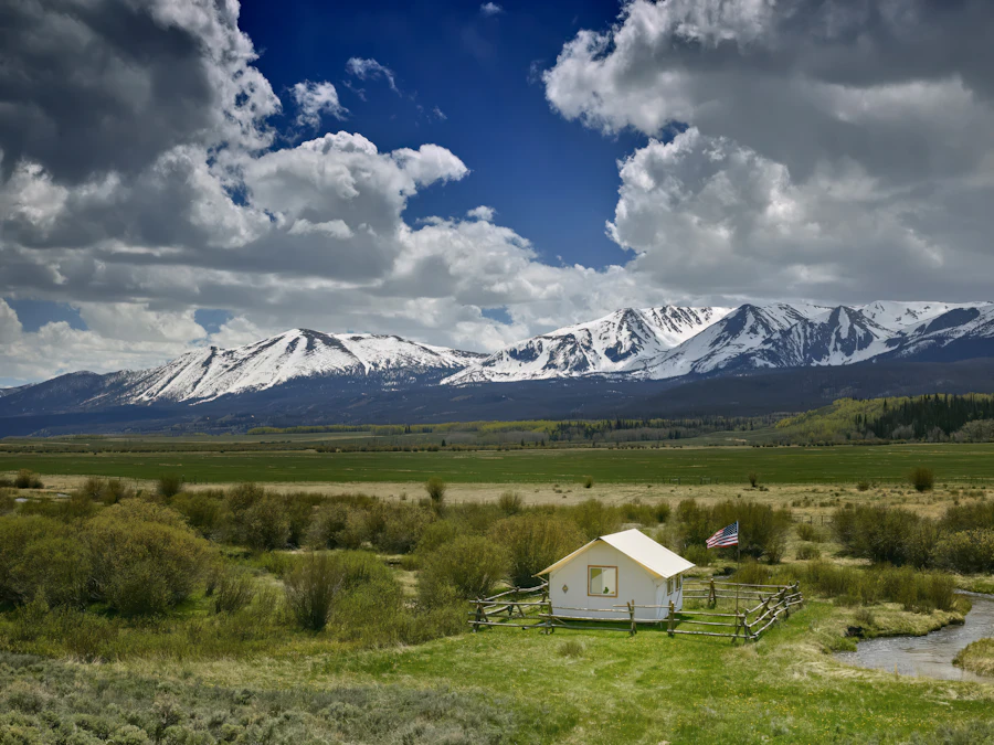Ranch buildings in a valley