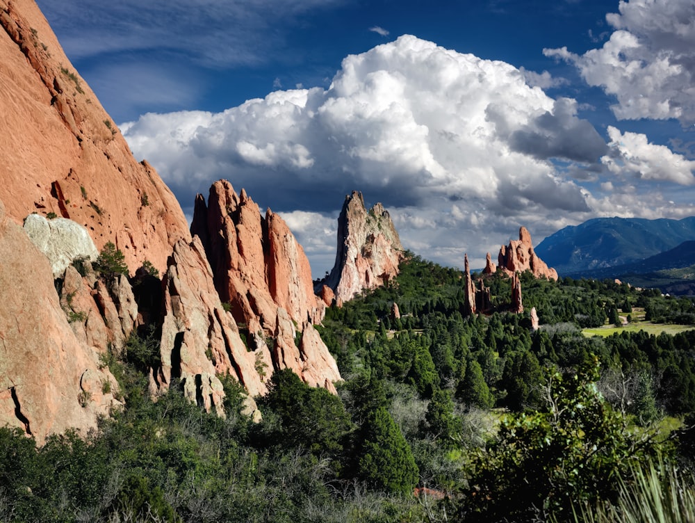 The Garden of the Gods’ red rock formations located in Colorado Springs, Colorado